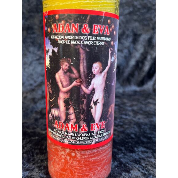 Red and Yellow Adam and Eve Attraction 7-Day Spiritual Candle - Picture 3 of 5